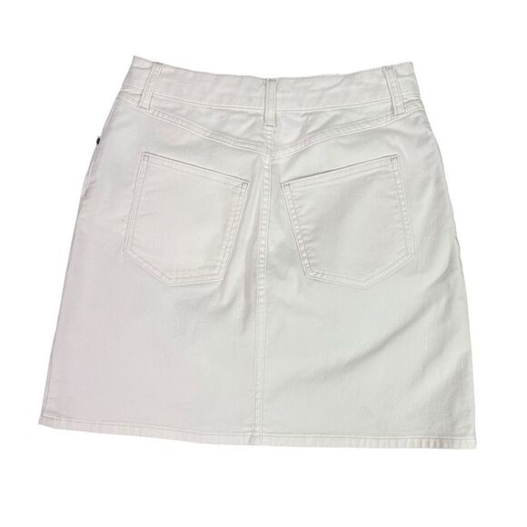 Boden Women's Girlfriend Button Fly 6P White Denim Mini Skirt - Picture 3 of 8